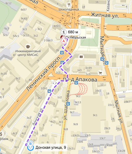схема проезда к музею Предпринимателей благотворителей и меценатов Москва Донская улица дом 9