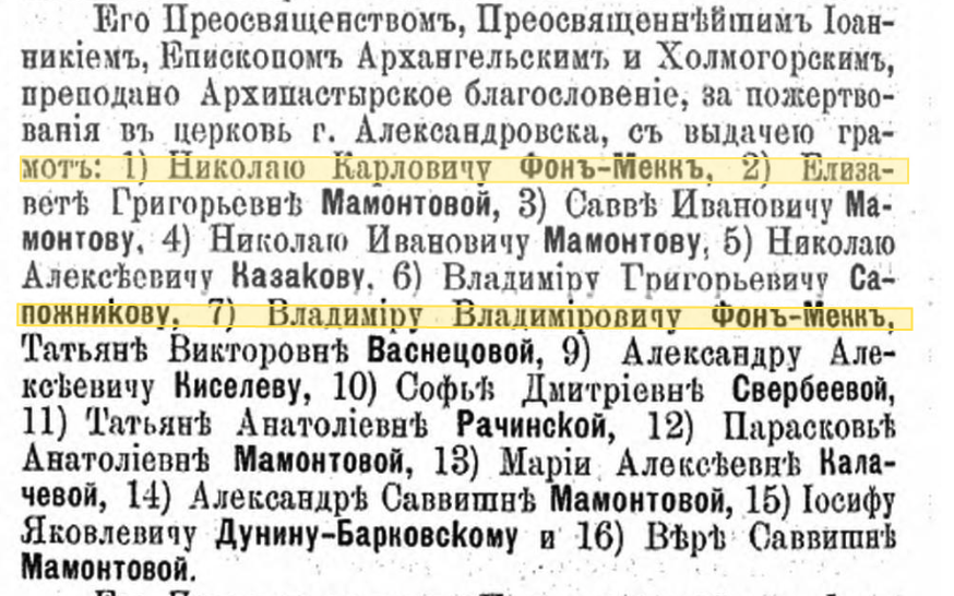 НКфМ ВВфМ Мамонтов благотворительность церковная православие Архангельск